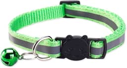 Coleira ajustável luminosa, macia e durável, adequada para animais de estimação de diferentes tamanhos com sinos