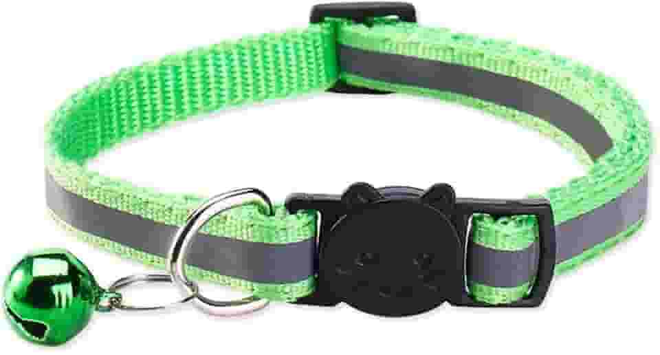 Coleira ajustável luminosa, macia e durável, adequada para animais de estimação de diferentes tamanhos com sinos