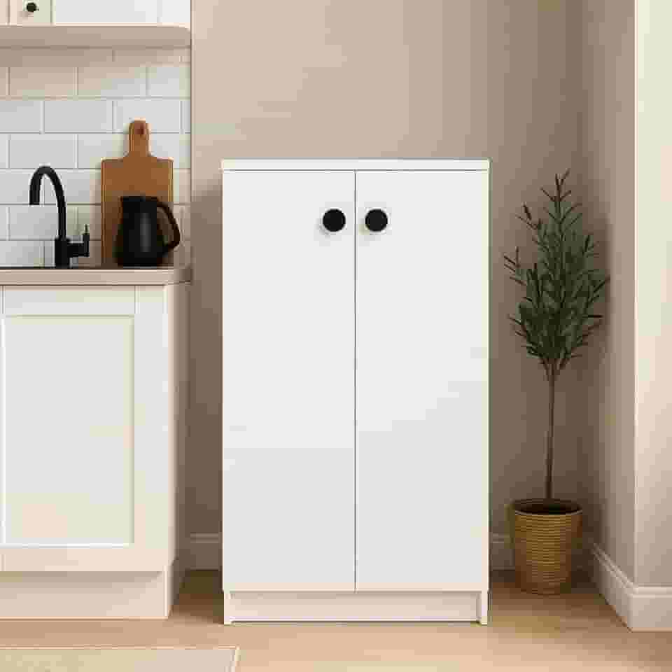 Armário Livreiro Sapateira Organizador 02 Portas e 03 Prateleiras Moon (Branco)