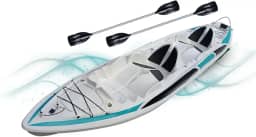 Caiaque Duplo De Pesca Modelo K2 Pró Fibra 2 Lugares + Remos