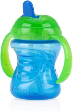 Nuby Copo com Alça e Bico Rígido Retrátil Azul