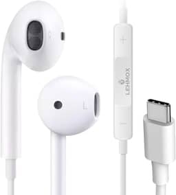 Fones De Ouvido Com Fio Tipo C Microfone Integrado Compativel iPhone 15 15 Pro 15 Pro Max 16 16 Pro Max Com Fio Fones Estéreo Compatíveis ANDROID LG Premium