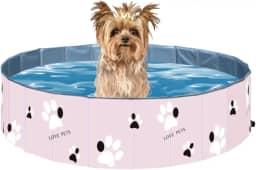VG PLUS, Piscina Para Cachorro Pets Dobrável 60 x 20 cm Patinhas VG+ Rosa