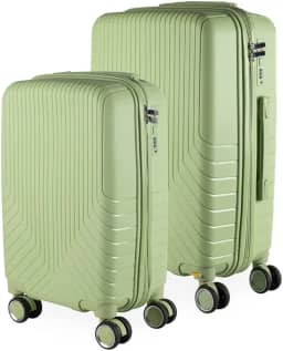 Cj Malas Polipropileno 2 Peças P e M com Rodas 360 França - AeroMalas (Verde)