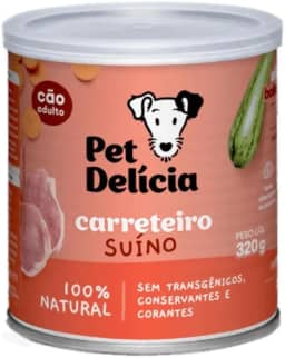 Pet Delícia Carreteiro Suíno 320g, Alimentação Natural para Cães, Com Carne Suína e Legumes Selecionados, para peles sensíveis