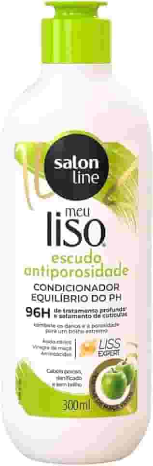 Salon Line, Condicionador, Meu Liso, Escudo Antiporosidade, Vegano - Para Cabelos Lisos, 300ml