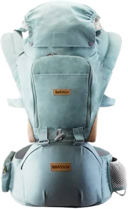 Brastoy Mochilas Canguru Carregador De Bebê Portador Ergonômico 3 Em 1 (Azul Claro)