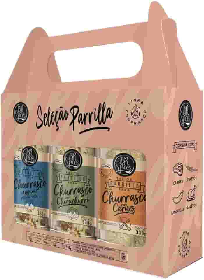 Kit Seleção Parrilla BR Spices 980G com 3 Sais Para Churrasco
