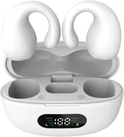 Fone De Ouvido Bluetooth Condução Óssea À Prova D'água Para Esportivo Academia Aptidão de Condução óssea Adequada Para Corrida Branco