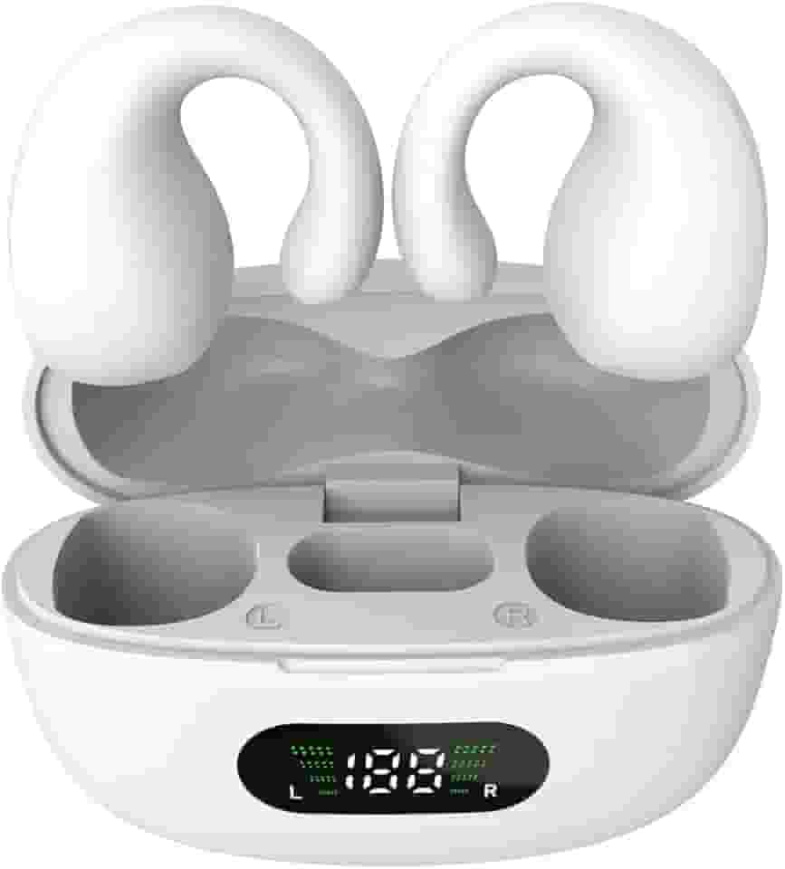 Fone De Ouvido Bluetooth Condução Óssea À Prova D'água Para Esportivo Academia Aptidão de Condução óssea Adequada Para Corrida Branco