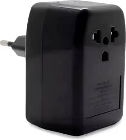 Conversor de Voltagem Bivolt, 110V/220V, 100W, Compacto, Transformador Portátil, Dimensões 8,5x5x7,7cm, Frequência 60Hz, Preto