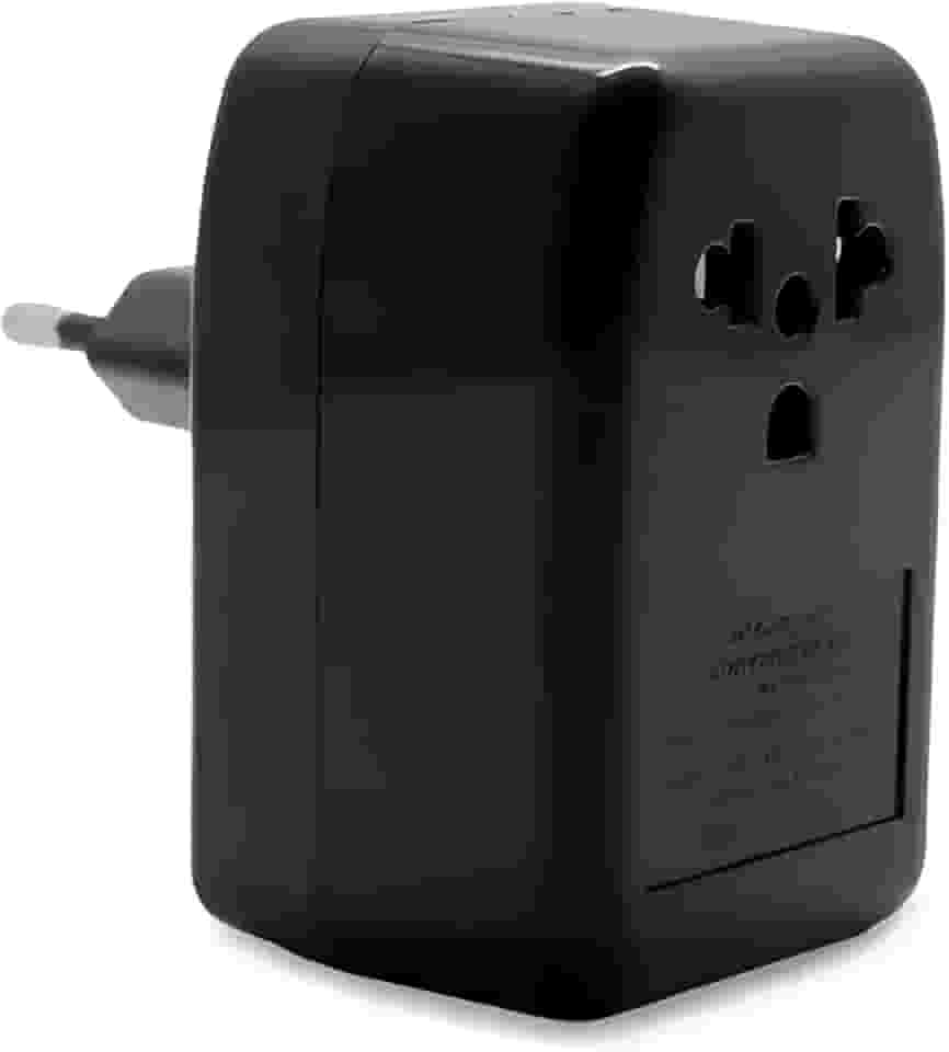 Conversor de Voltagem Bivolt, 110V/220V, 100W, Compacto, Transformador Portátil, Dimensões 8,5x5x7,7cm, Frequência 60Hz, Preto