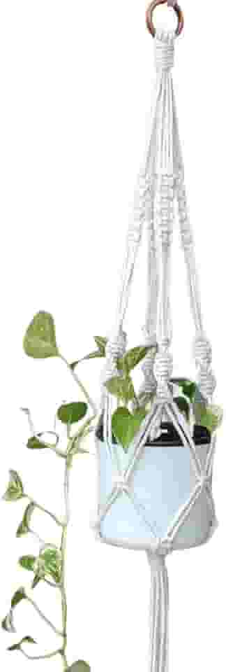 Suporte Corda Para Pendurar Vasos de Planta 70cm Arte Macrame (Cru)