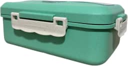 Marmita Premium com 4 Travas de Vedação, 3 Divisórias, Compartimento para Talheres, Bio Product, Talheres Inclusos (Verde)