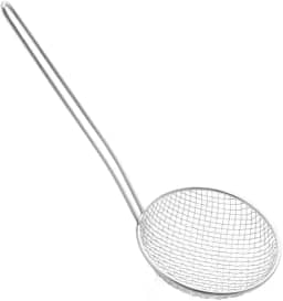 Mimo Style Escumadeira Para Fritura em Inox de Excelente Durabilidade, Belo Design, Suporta Temperaturas de Até 220ºC, Prática e Leve, Pesa 139g Facilitando o Manuseio, Elimina a gordura com rapidez