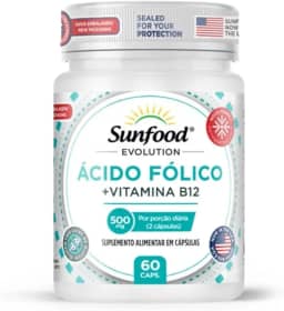 ÁCIDO FÓLICO + VITAMINA B12 500MG 60 CAPSULAS SUNFOOD EVOLUTION