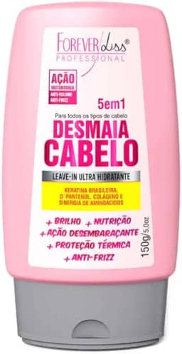 Forever Liss Leave-in Desmaia Cabelo 5 Em 1 140g - Efeito Liso, Desembaraçante, Hidratação, Brilho Intenso, Proteção Térmica, Redução Do Volume, Efeito Anti-Frizz