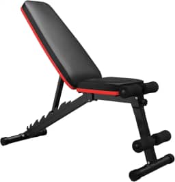 JustGoFit Banco de Musculação Regulável com Apoio de Pernas – Encosto Ajustável e Estrutura Reforçada