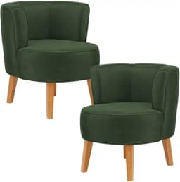 Kit 2 Poltronas Cadeira Elegante para Sala de Estar Tecido Veludo MOBLAN decor (Verde musgo)