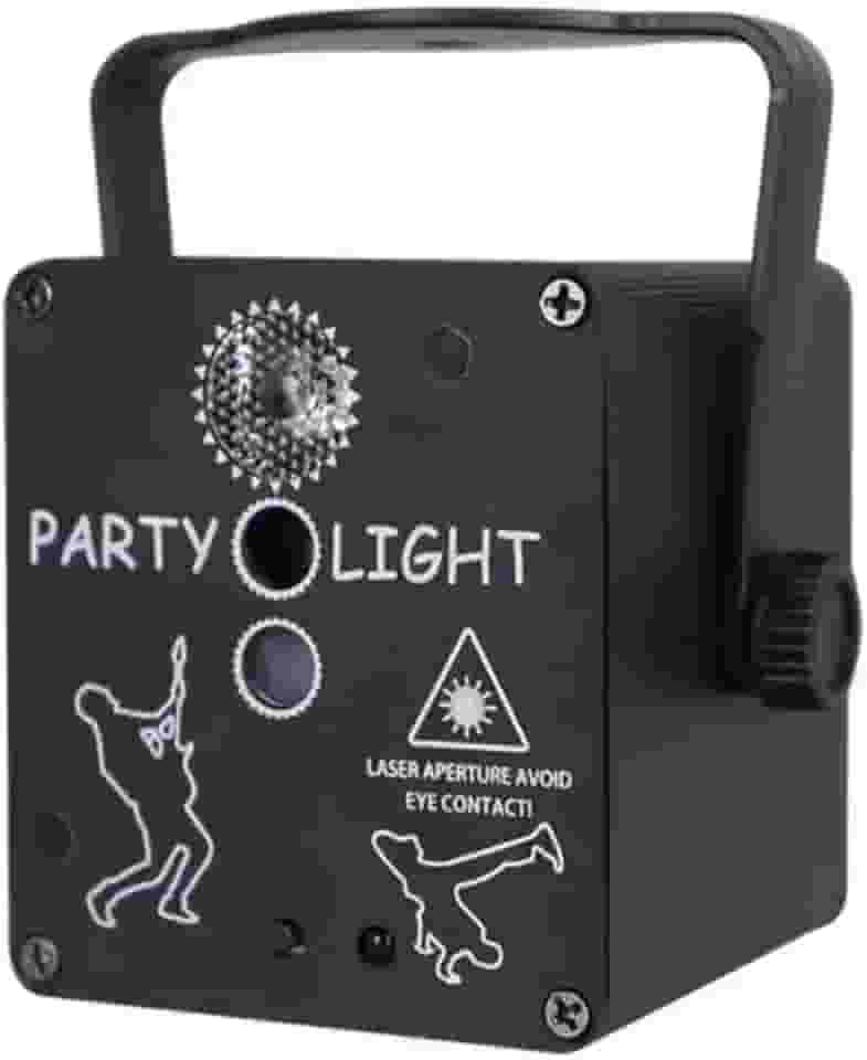 Luz de Festa RGB 3 em 1 com Controle Remoto, Mini Projetor LED USB para Discoteca, Karaokê, DJ, Natal, Halloween, KTV e Decoração de Eventos