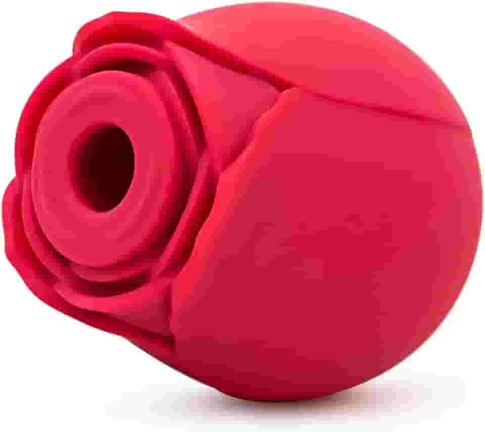 Vibrador Silicone vibradoris feminino, Vibrador Flor Rosa Ponta Dupla Função Sugador e Aquecimento vibradoris feminino sexual AZ03B