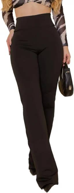 Calça Legging Flare Bailarina Leg Boca De Sino Cintura Alta