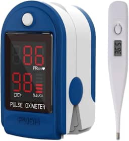 Oximetro Digital Medidor De Saturação De Oxigênio No Sangue e Termômetro Digital Tubarão Stores