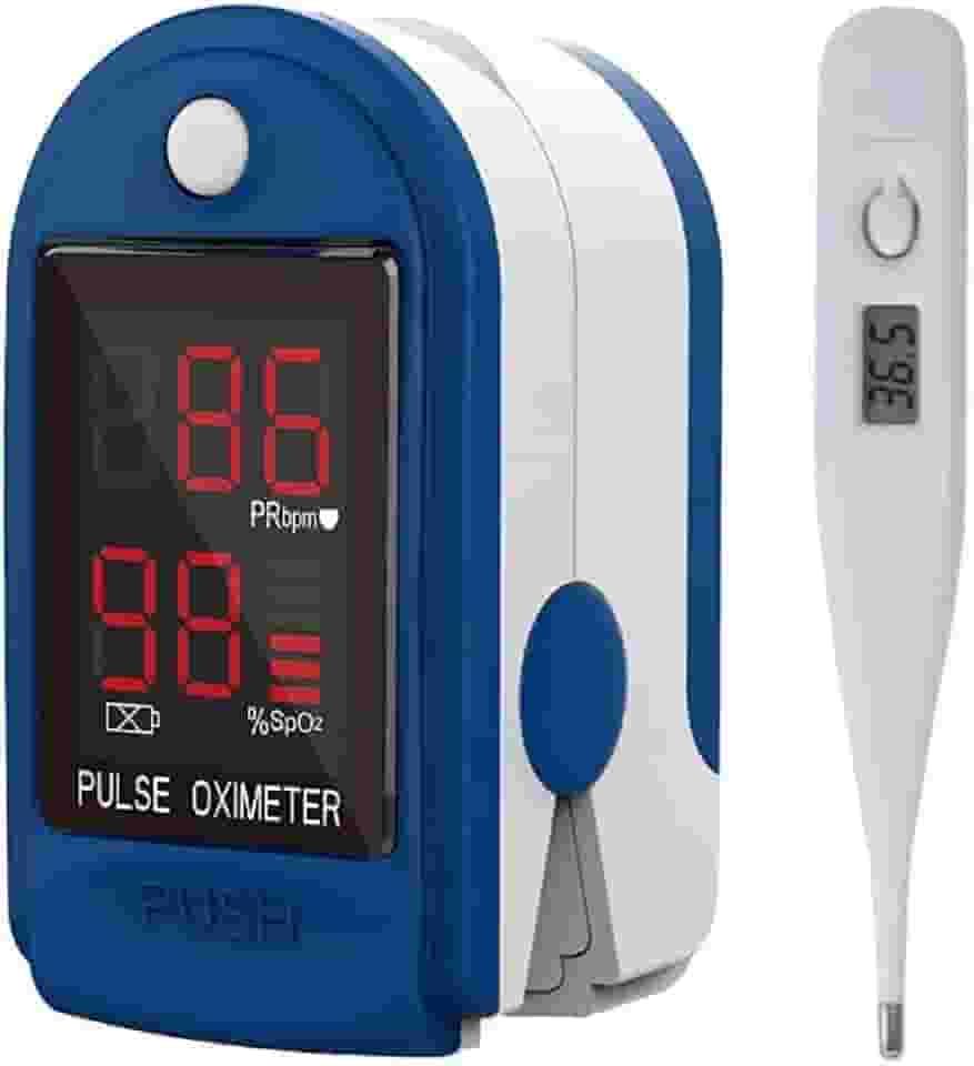 Oximetro Digital Medidor De Saturação De Oxigênio No Sangue e Termômetro Digital Tubarão Stores
