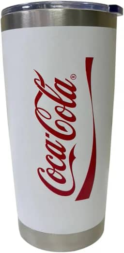 Haüskraft- Copo térmico com tampa Coca- Cola branco 500ml