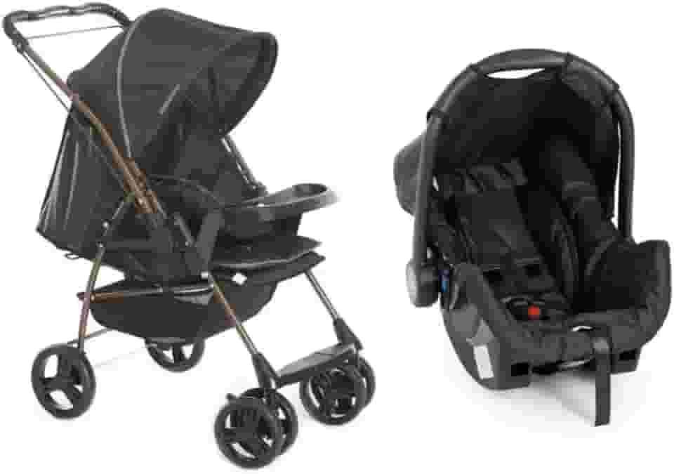 Travel System Galzerano Carrinho De Bebê Milano Reversível III 1019 até 15Kg Preto Cobre
