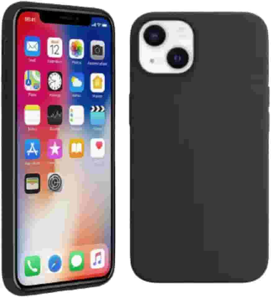 Capinha Slim Case Colorida Compatível Com IPhone 13 Vermelha,Preta, Laranja, Amarela, Azul, Rosa, Pink, Branca, Lilás, Marrom, Verde, Roxo Com 3 Camadas De Proteção PREMIUM (Preta)