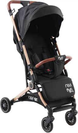 Carrinho de Bebê Passeio Vira Berço NIVI Maxi Baby (Preto/Marrom)