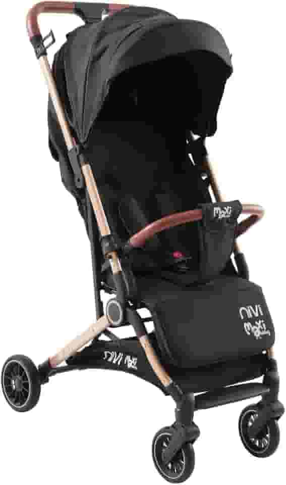 Carrinho de Bebê Passeio Vira Berço NIVI Maxi Baby (Preto/Marrom)
