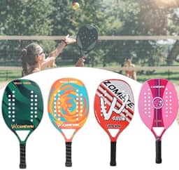 Raquete Para Beach Tennis Profissional Em Fibra Carbono Com Capa Protetora - Camewin - Cores Sortidas