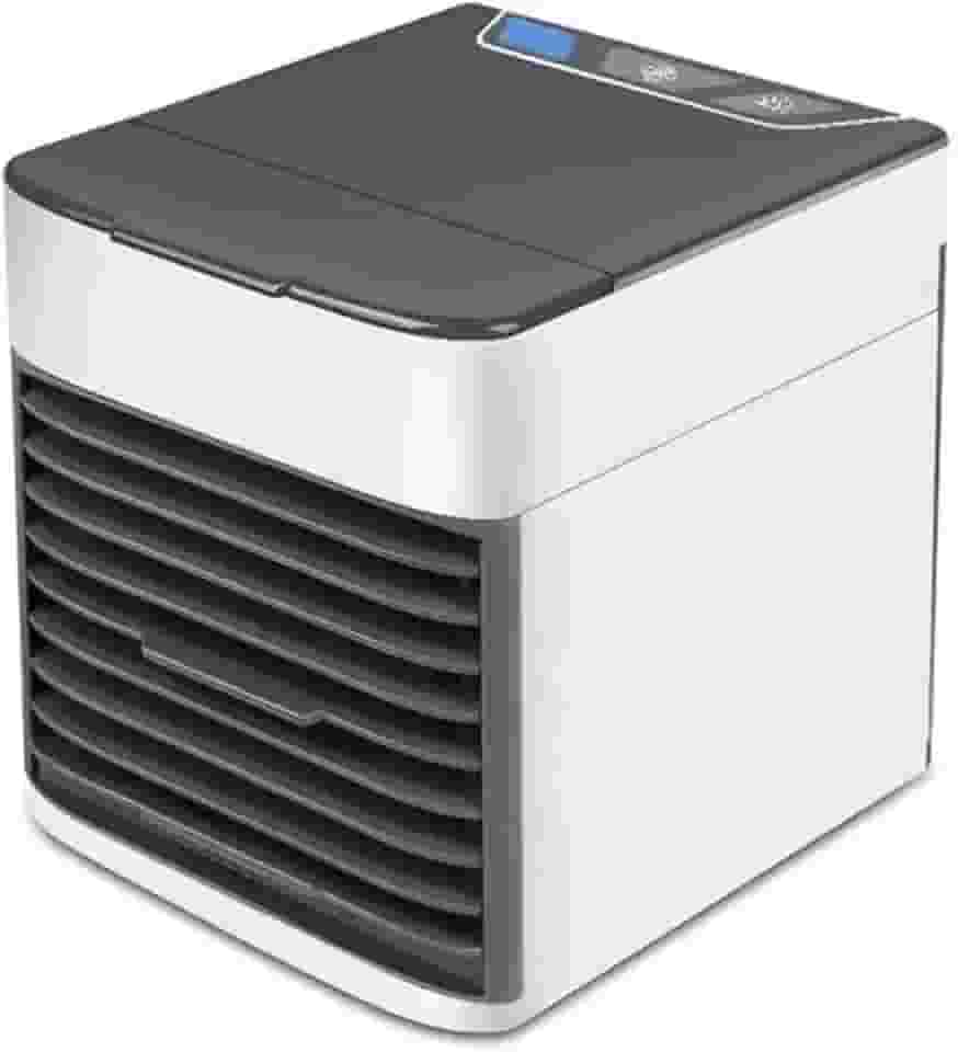 Mini Ar Condicionado Portátil 3 em 1 para Quarto – Refrigera, Ventila e Umidifica – Silencioso, Cor Branco.