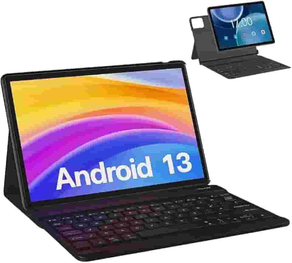 Tablet E1035 10.1" Tela IPS 128GB/ 6GB RAM Bateria 6000mAh, Android 14, Octa Core, Dual Chip com Capa e Teclado para Estudos e Trabalho