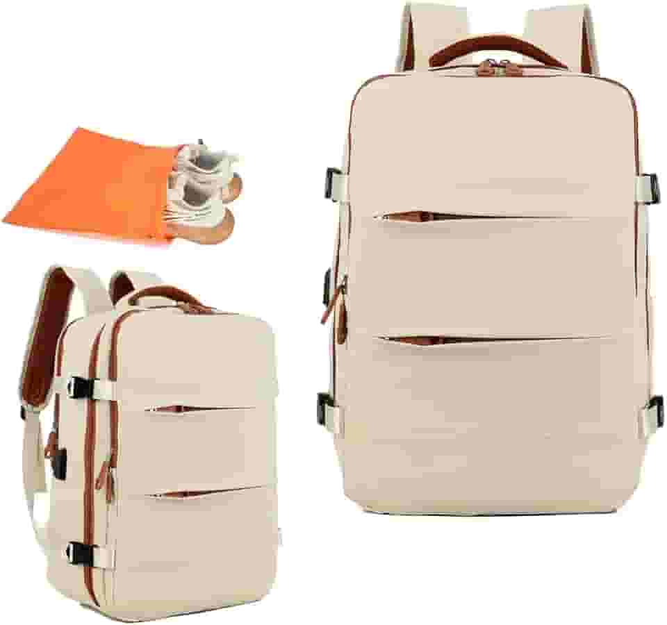 Mochila de Viagem Masculina Feminina Reforçada Executiva Grande Mochila para Notebook Trabalho Viagem Escola com Cabo de Aço Impermeável com Saídas USB Unissex + Capa para Tenis