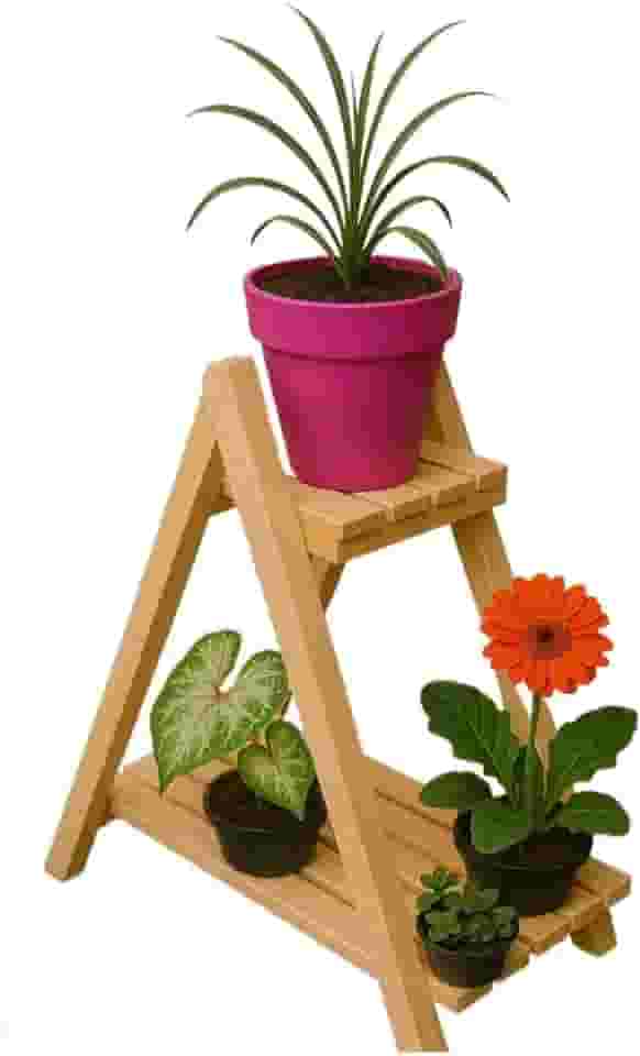 Estante Para Plantas Em Formato De Escada De Pinus - Charme RúStico E VersáTil Para DecoraçãO(2)
