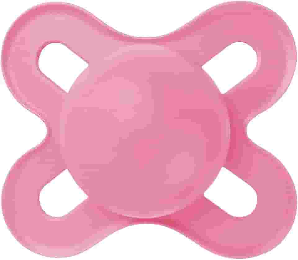 MAM Baby 1 Chupeta Original Start Com Bico Simétrico de Silicone SkinSoft para Crianças 0-2 Meses Com Caixa Esterilizadora, Rosa