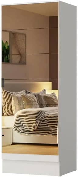 Sapateira Armário Multiúso Madesa Isis 1 Porta com Espelhos - Branco