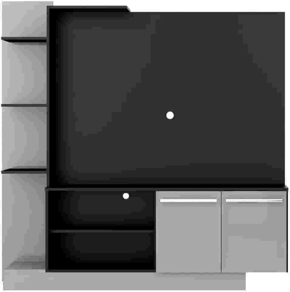 Estante Home Theater com Suporte P/tv até 55'' Denver Multimóveis Preto/lacca Fumê