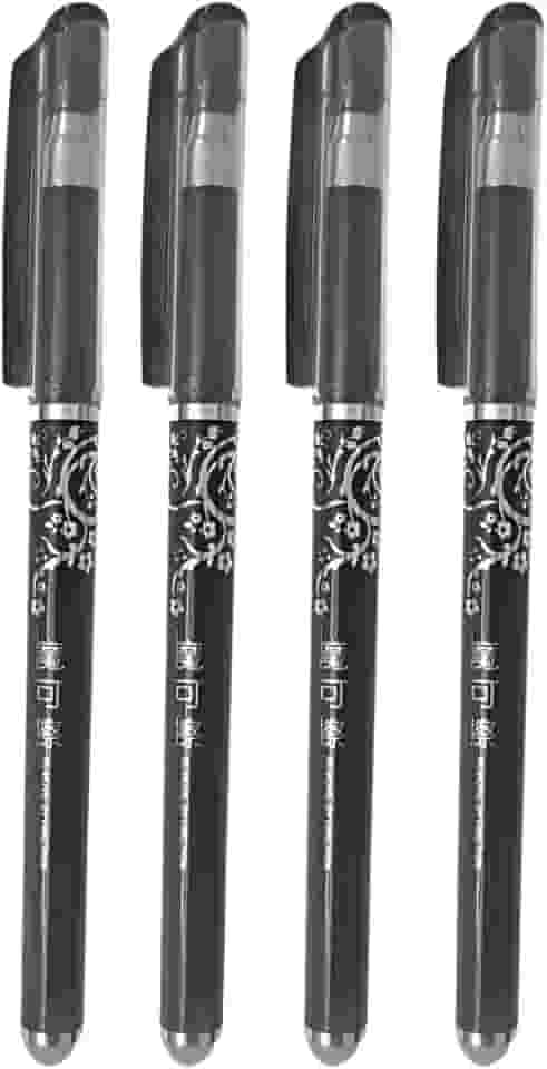 Kit 4 Caneta Apagável Mágica Ponta Fina 0.5mm Preto Fantasminha Canetas Que Apaga (Preto)