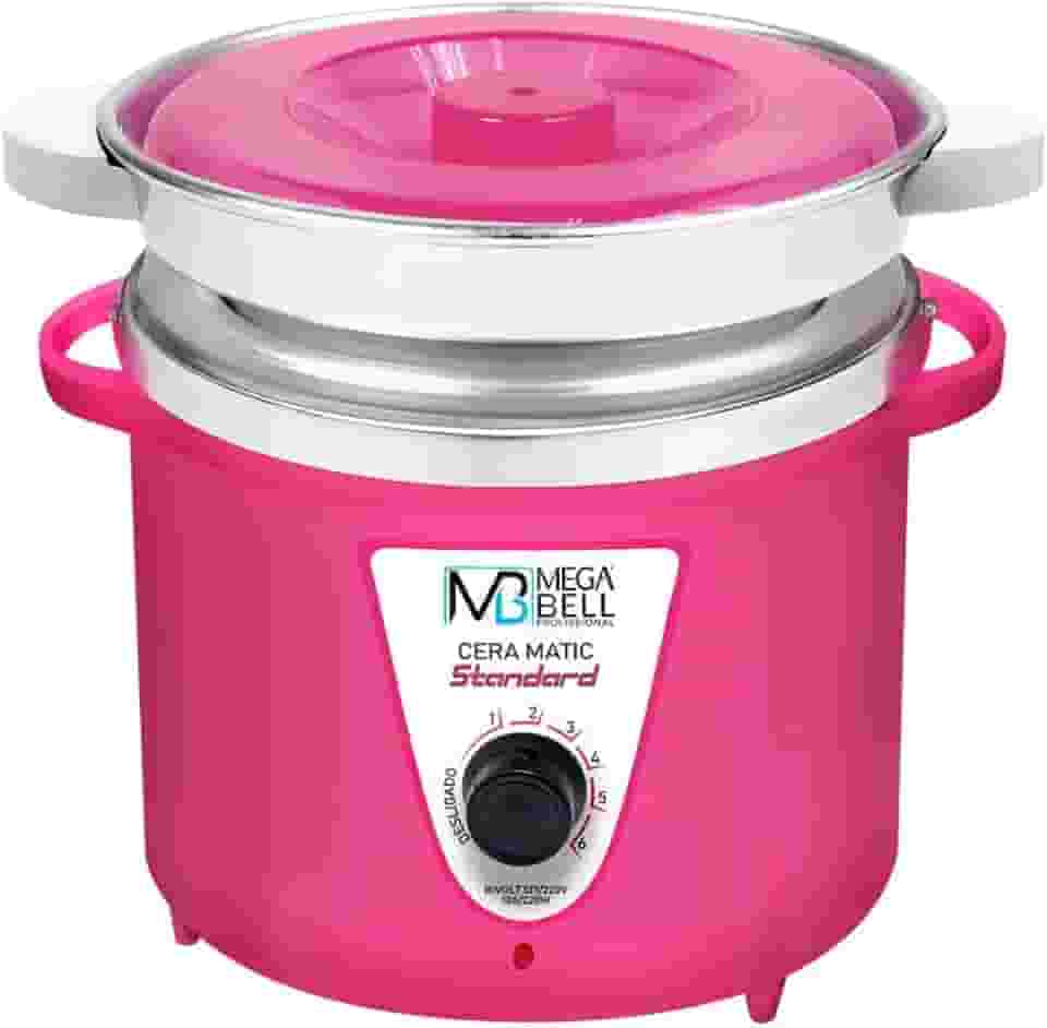 Mega Bell, Panela aquecedora de cera para depilação, Termocera, Cera-Matic Standard, Com refil, Bivolt, 900g, Rosa