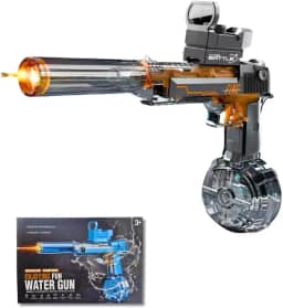 Desert Eagle Pistola de Água Premium, Automática com LED, Azul e Cinza, Água Brinquedo Com Disparo Realista