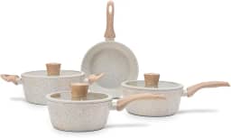 Brinox - Jogo de Panelas 4 Peças com Fundo de Indução Antiaderente Ceramic Life Sirius - Vanilla