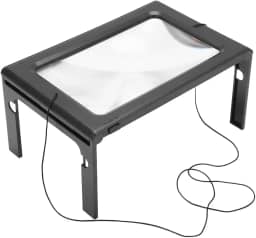 Lente de Aumento Lupa de Mesa Com Luz Zoom 2.5x 6 LEDs CBRN20782