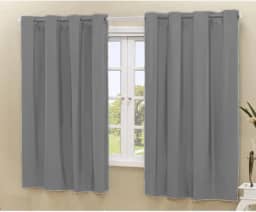 Cortina Blackout 100% Corta Luz Cinza com Película 2,20x1,30m para Sala Quarto Escritório