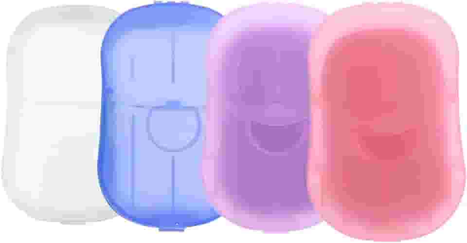 4 caixas (200 folhas) folhas de sabão para lavar as mãos para viagens ao ar livre, portátil, caminhada, sabão de papel de mão para viagem, festa, escola, acampamento