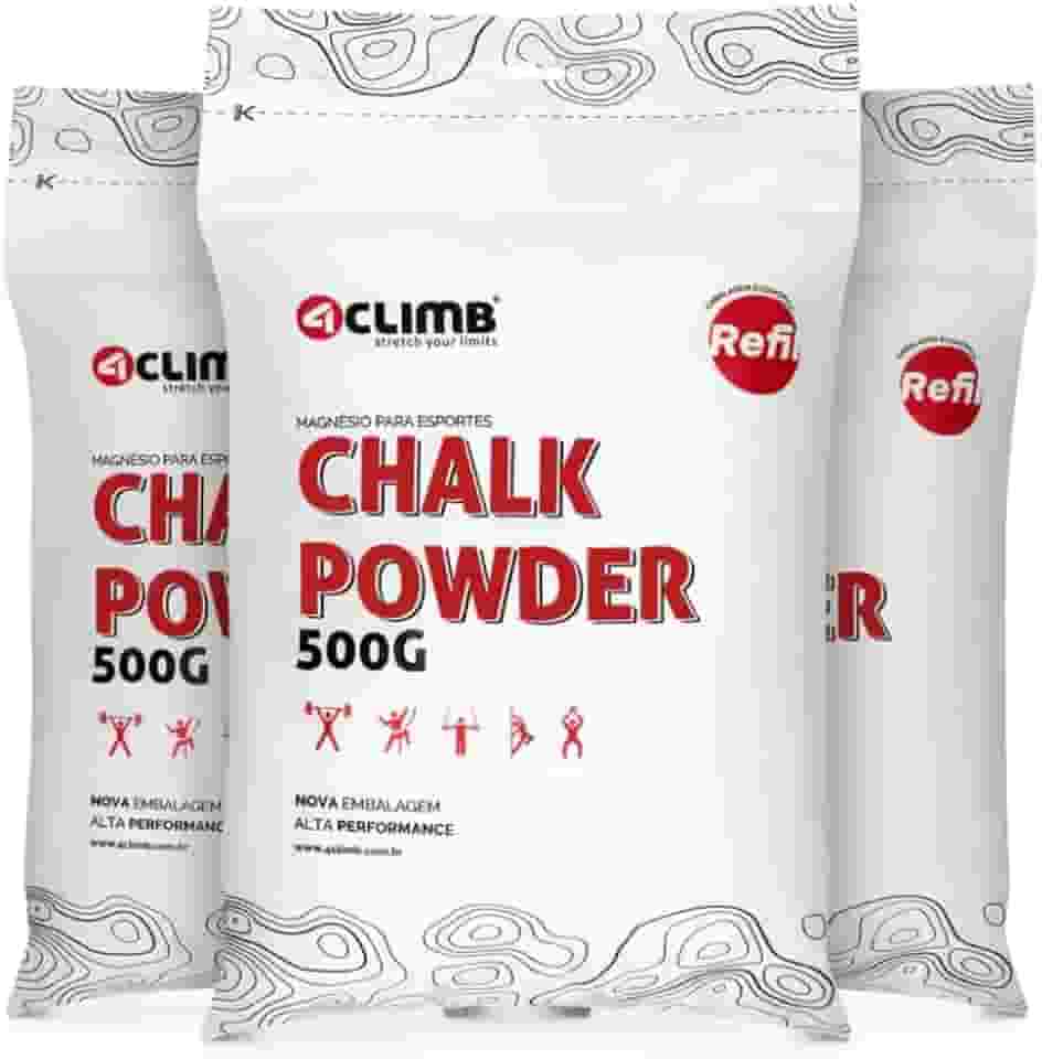 KIT 3 SACOS DE MAGNÉSIO REFIL CHALK POWDER 500G - 4CLIMB