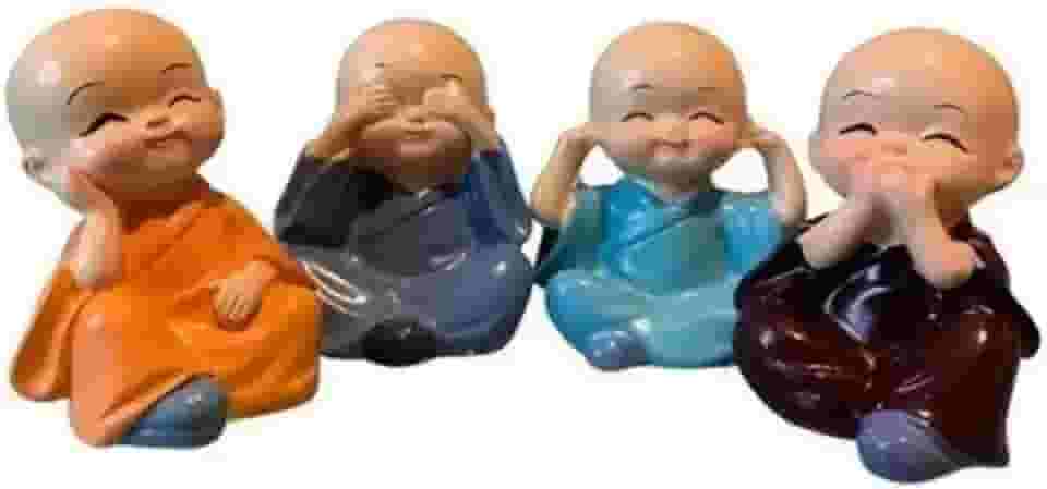 Budas Da Sabedoria Mini 4 Unidades 5cm Monge Sabedoria